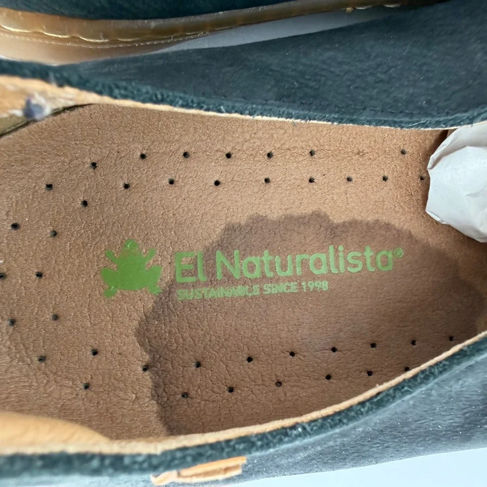 El Naturalista 5768 Black Nubuck Leather Mary Jane Flats Women Size 40
